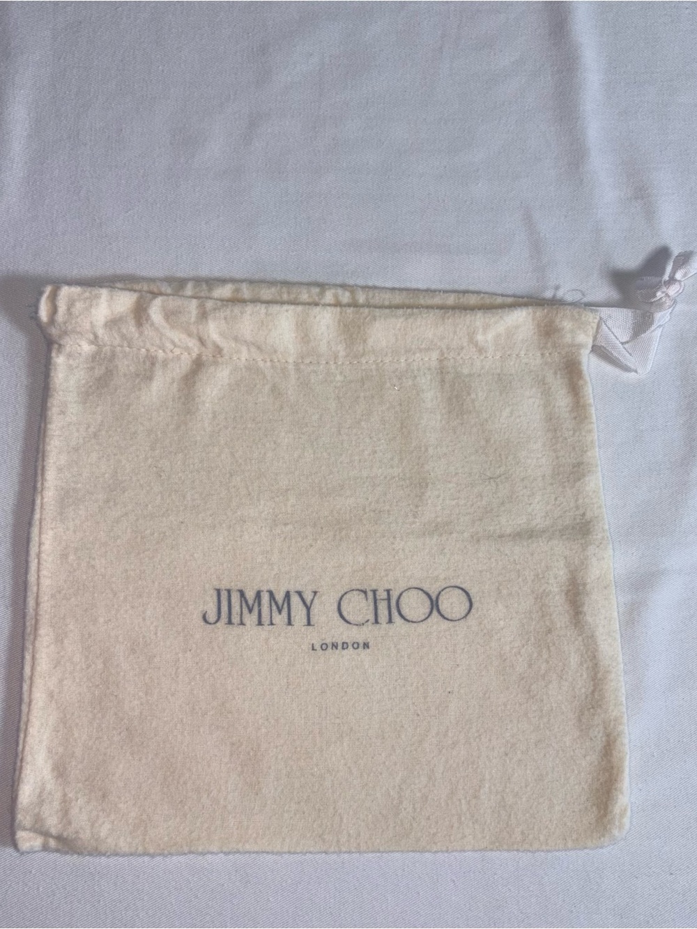 Jimmy Choo Cream Dust Bag with Navy Logo